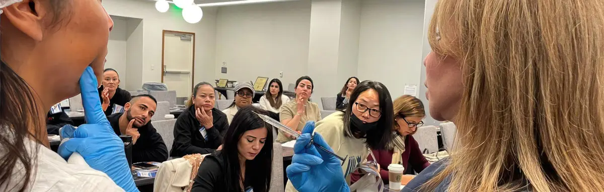 Aesthetics training workshop with hands-on injection techniques